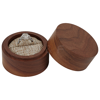 Round Wood Rings Storage Boxes AJEW-WH0166-16A-1