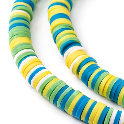 Handmade Polymer Clay Beads Strands CLAY-R089-8mm-T019-1