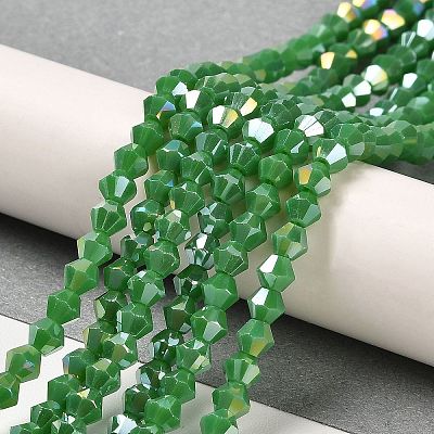 Opaque Solid Color Electroplate Glass Beads Strands X1-GLAA-F029-P4mm-A08-1