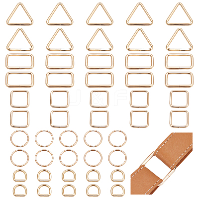 50Pcs 5 Style Iron Buckle Clasps IFIN-WR0001-12-1