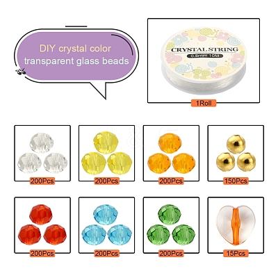 DIY Colorful Transparent Beads Bracelet Making Kit DIY-YW0005-45-1