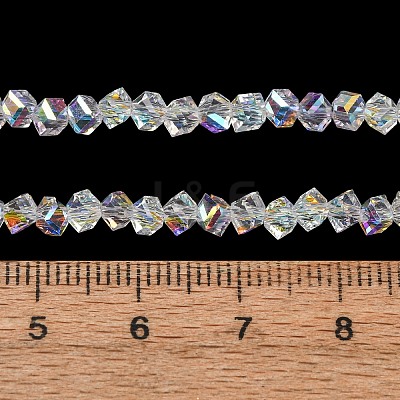 Electroplate Transparent Glass Beads Strands X-GL-CBA7A17-01A-15-1