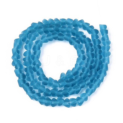 Frosted Transparent Glass Beads Strands GLAA-N016-4mm-28-1