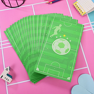 15Pcs Football Pattern Paper Bakery Bags ABAG-TA0002-32C-1