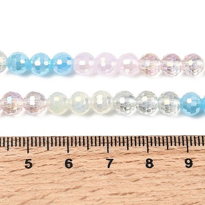 Electroplate Glass Beads Strands EGLA-D300-06-6mm-25-1