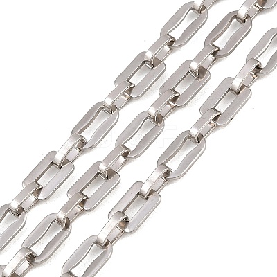 201 Stainless Steel Rectangle Link Chains CHS-F024-03A-P-1