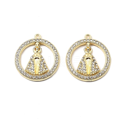 Alloy Rhinestone Pendants FIND-B051-04G-1