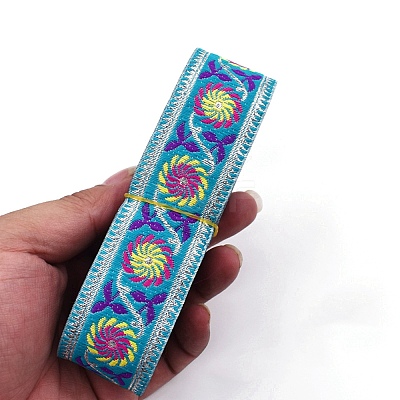6.5M Ethnic Style Flat Embroidery Polyester Ribbons PW-WG60825-06-1