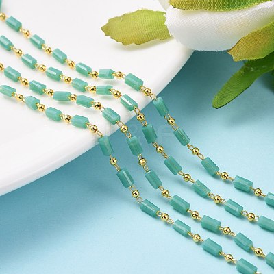 3.28 Feet Handmade Glass Beaded Chains X-CHC-F008-B06-1