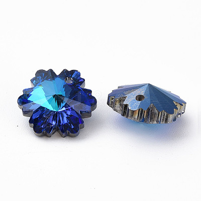 Electroplated Glass Charms EGLA-N006-015C-1