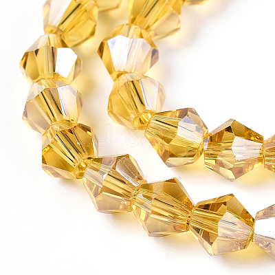 Electroplate Glass Beads Strands X-EGLA-Q118-6mm-A08-1