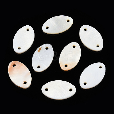 Natural Freshwater Shell Connector Charms X-SHEL-N026-214A-A01-1