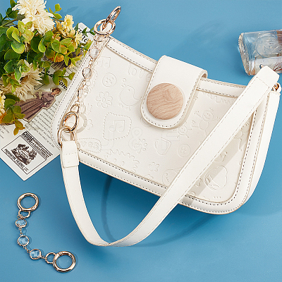 Transparent K9 Glass with Brass Purse Strap Extenders FIND-AB00017-1