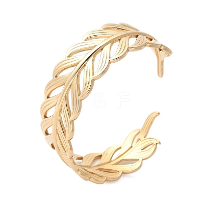 304 Stainless Steel Cuff Bangles for Women LS-BJEW-U032-21G-1