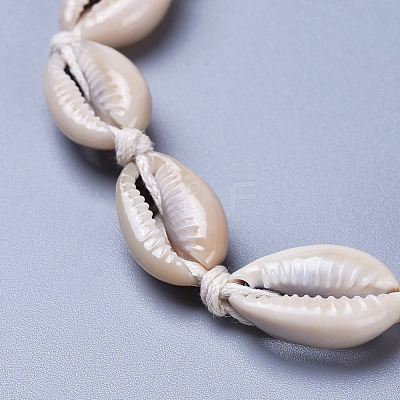 Adjustable Cowrie Shell Braided Bead Bracelets BJEW-JB04271-1