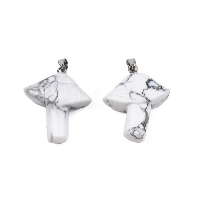 Natural Howlite Pendants G-R480-02P-1