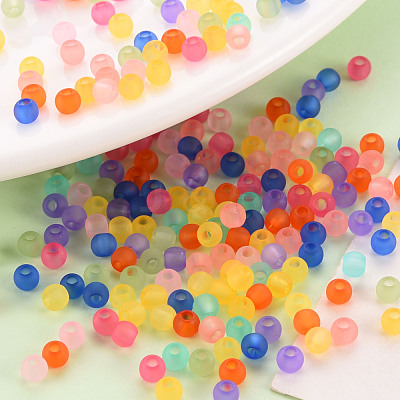 Frosted Transparent Acrylic Beads MACR-S371-11A-1