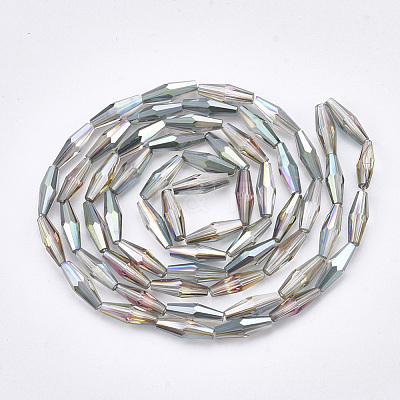 Electroplated Glass Beads Strands EGLA-S174-06D-1