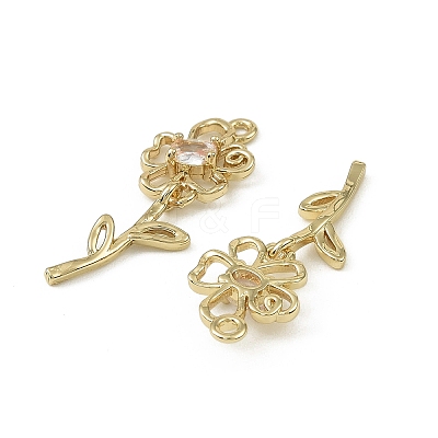 Brass Micro Pave Cubic Zirconia Pendants KK-C107-09A-G-1