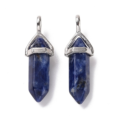 Natural Sodalite Pointed Pendants G-K329-41P-1