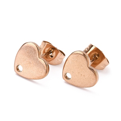 Ion Plating(IP) 304 Stainless Steel Stud Earring Findings STAS-I183-07A-07RG-1