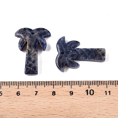 Natural Sodalite Coconut Tree Pendants G-N342-02A-1