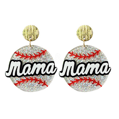 Mother's Day Acrylic Dangle Stud Earrings WG8B487-01-1