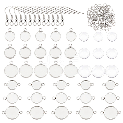 DIY Flat Round Drop Earring Making Kit DIY-UN0002-95-1