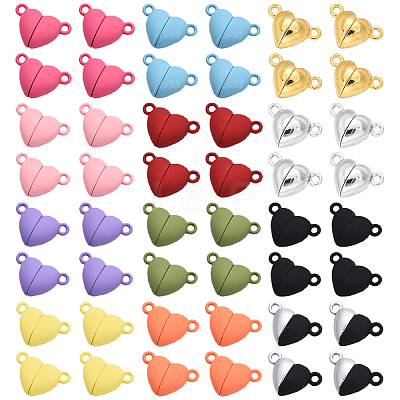 48 Sets 12 Styles Spray Painted Alloy Magnetic Clasps FIND-YW0006-64-NR-1