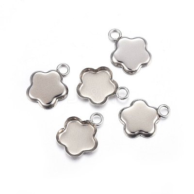 Tarnish Resistant 304 Stainless Steel Pendant Cabochon Settings STAS-P210-04P-1