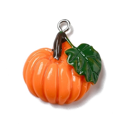 Autumn Theme Opaque Resin Pendants RESI-B011-15-1