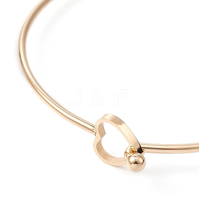 Stainless Steel Hollow Out Heart Bangle BJEW-YW0001-08G-1