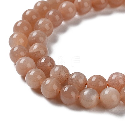 Round Natural Grade B Sunstone Beads Strands G-F222-33-8mm-1
