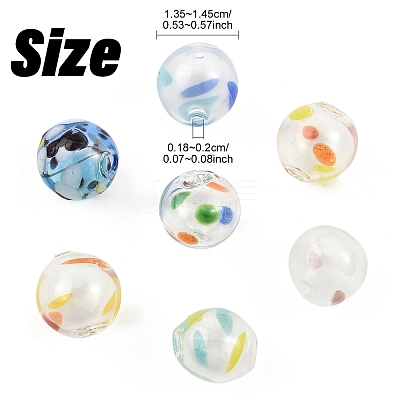 7Pcs 7 Colors Transparent Glass Beads GLAA-YW0005-59-1