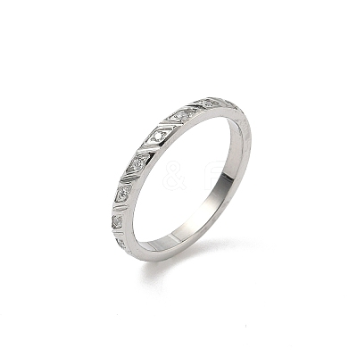 304 Stainless Steel Cubic Zirconia Finger Rings for Women RJEW-F189-01P-1