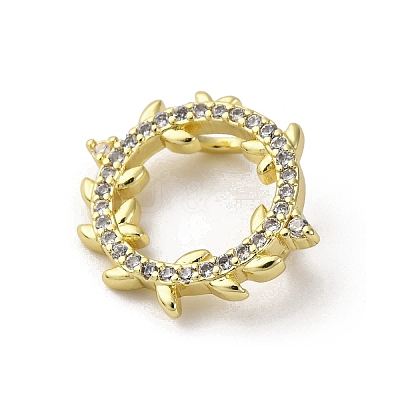 Brass Micro Pave Cubic Zirconia Charms KK-Q070-01C-G-1