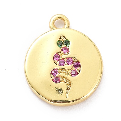 Brass Micro Pave Cubic Zirconia Pendants ZIRC-P085-33G-1