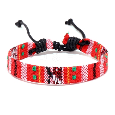 Cloth Rope Braided Flat Cord Bracelet PW-WG88858-02-1