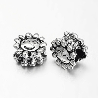 Tibetan Style Alloy European Beads TIBEB-7126-AS-NR-1