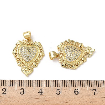 Brass Micro Pave Cubic Zirconia Pendants KK-L243-14G-02-1