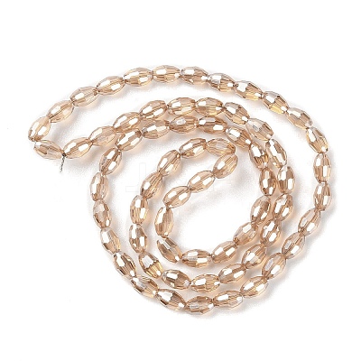 Electroplate Glass Beads Strands EGLA-J013-4X6mm-F23-1