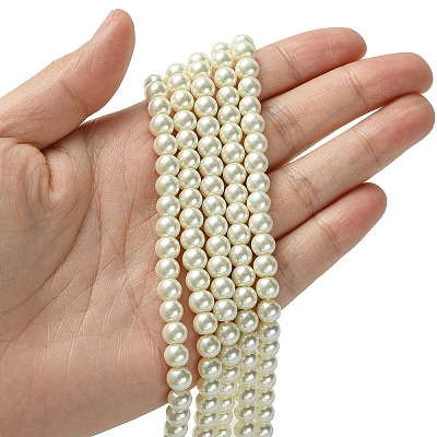 Eco-Friendly Dyed Glass Pearl Round Beads Strands HY-A008-6mm-RB011-1