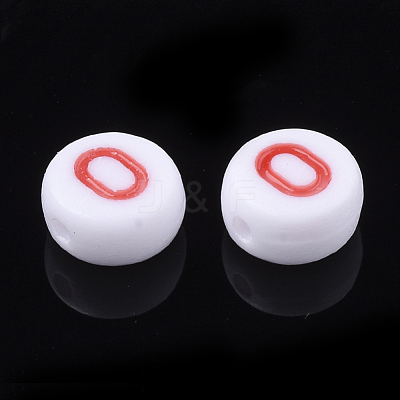 Initial Acrylic Beads OACR-E001-20O-1