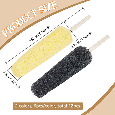 12Pcs 2 Colors Sponge Clay Sculpture Tool AJEW-BC0009-07A-1