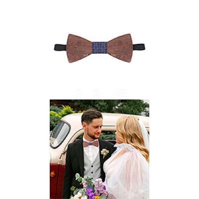 1Pc Wood Bow Ties for Bridegroom AJEW-CA0004-59B-1