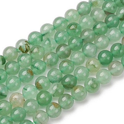 Natural Green Aventurine Round Beads Strands G-S150-6mm-3-1