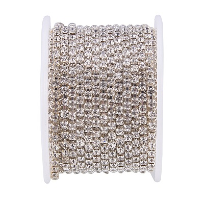 Brass Rhinestone Strass Chains CHC-T001-SS10-01S-1
