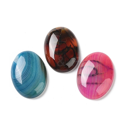 Natural Striped Agate/Banded Agate Cabochons G-H296-01F-1