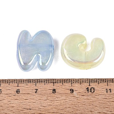 Luminous UV Plating Transparent Acrylic European Beads OACR-Q204-24-1