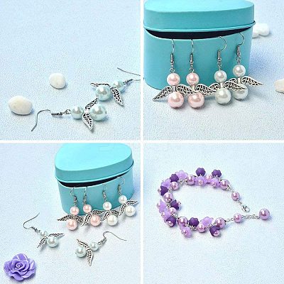 Vintage Tibetan Alloy beads Antique Silver Plated Wing Charm Beads Spacer Jewelry Findings TIBEB-PH0002-01-1